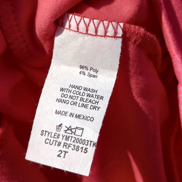 Perfect Peach Little Girl Top, Tunic with pockets and long sleeves size 2T Red - Picture 4 of 5